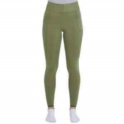 BUSSE RIDING LEGGINGS NURMES-WINTER II, Olive ,UK 8 EU 36 (710137)
