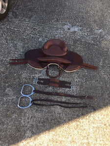 New Leather TREELESS FELT PADDED Shetland Pony CUB SADDLE CHOICE OF SIZE BROWN