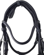Load image into Gallery viewer, New Bridle Famous, Gr. Warmblood – black/Strasse-copper (PONY) leather Bridle
