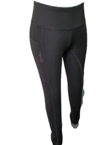 NEW Full Silicone Grip Horse Riding Tight Breeches Phone Pocket ,BLACK , LARGE
