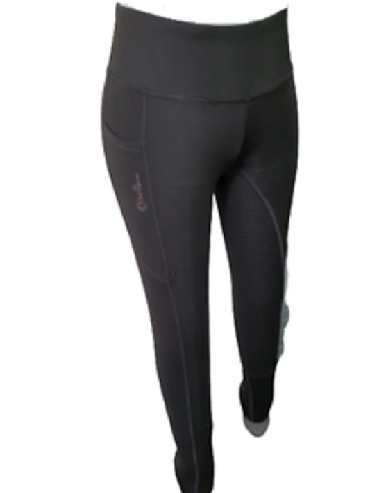 NEW Full Silicone Grip Horse Riding Tight Breeches Phone Pocket ,BLACK , LARGE