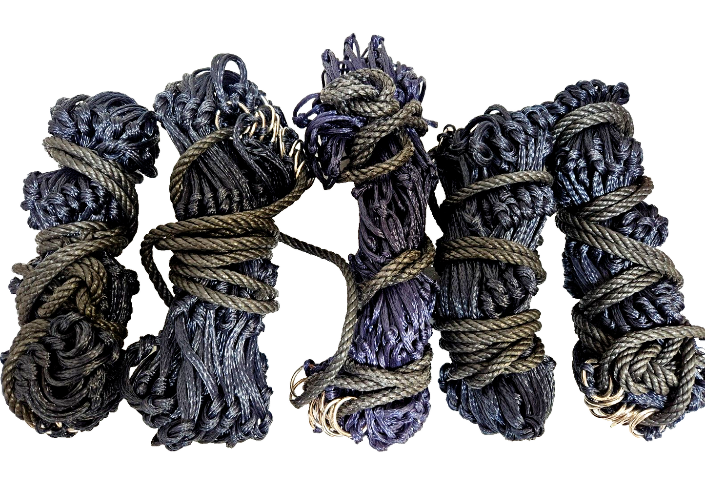 Pack of 5 Haynets strong 12 rings 42 "medium  holes , NAVY  ON SALE