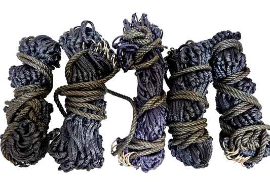 Pack of 5 Haynets strong 12 rings 42 "medium  holes , NAVY  ON SALE