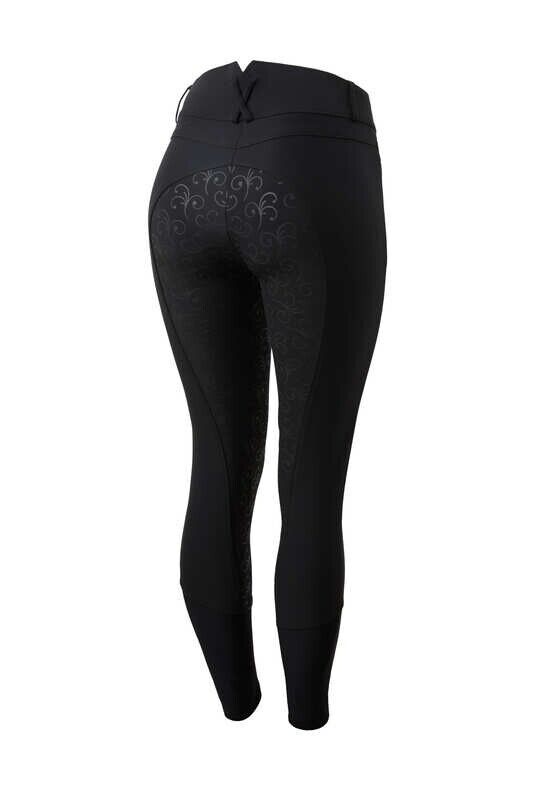 Horze Angelina  Stretch Silicone Full Seat Breeches ,BLACK ,UK 18 EU 44 (36617)