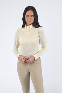 New Aubrion Womens Long Sleeve Tie Shirt - YELLOW