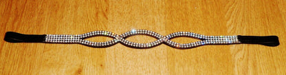 New Designer Clear Crystal Browband pony Size - 14" (Black) * Great gift idea