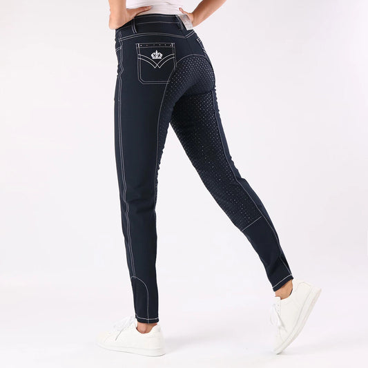 Epplejeck Sparkle Full Grip Breeches , Dark Blue(12930)