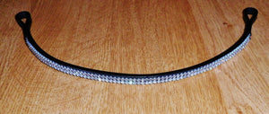 New Designer ** 2 rows ** Crystal ** Browband pony  Size  - Black 14 "