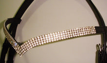 Load image into Gallery viewer, NEUF créateur V forme 4 rangs cristal argent bride taille - COMPLET ~40.6cm Noir
