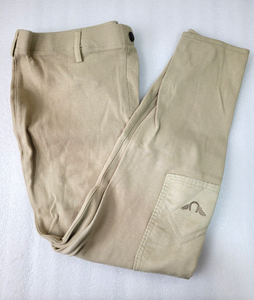 TUFFRIDER STARTER LOWRISE PULL-ON KNEE PATCH BREECHES, Silver , size 34  (06631)
