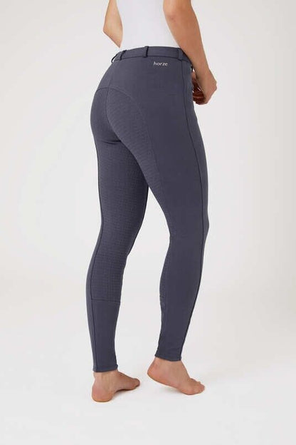 Horze Active Women's Silicone Grip Full Seat Breeches Navy UK 26" EU 38 (36277)