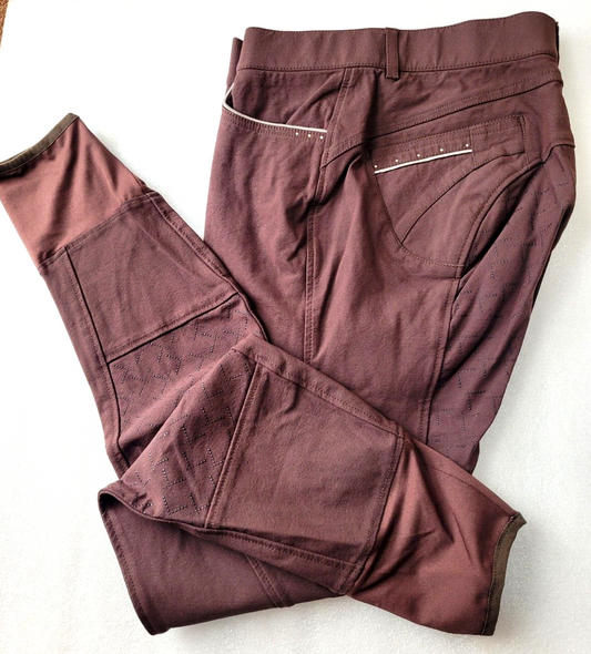 NEW FULL GRIP RIDING BREECHES ,BROWN, EU 38 UK 10 (5287)