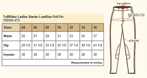 TUFFRIDER STARTER LOWRISE PULL-ON KNEE PATCH BREECHES, Silver , size 34  (06631)