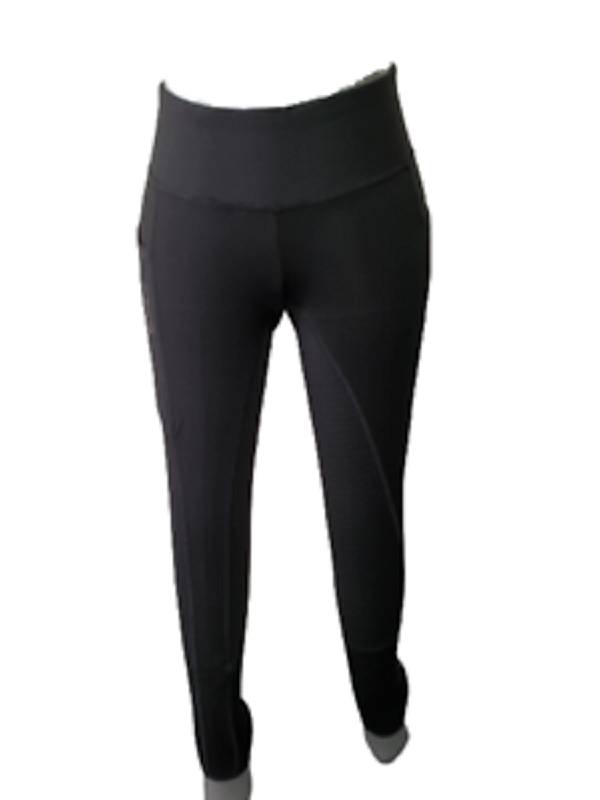 NEW Full Silicone Grip Horse Riding Tight Breeches Phone Pocket ,BLACK , LARGE