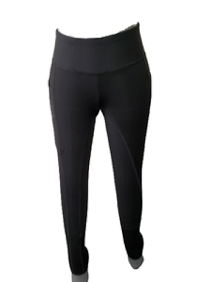NEW Full Silicone Grip Horse Riding Tight Breeches Phone Pocket ,BLACK , LARGE