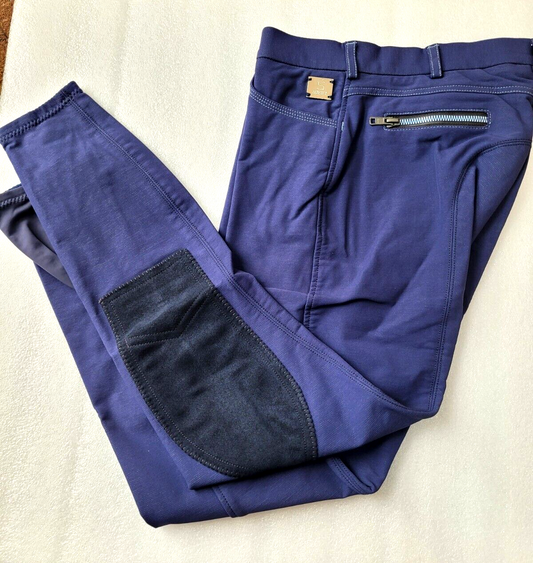 NEW FULL GRIP RIDING BREECHES ,NAVY, EU 38 UK 10 (4653)