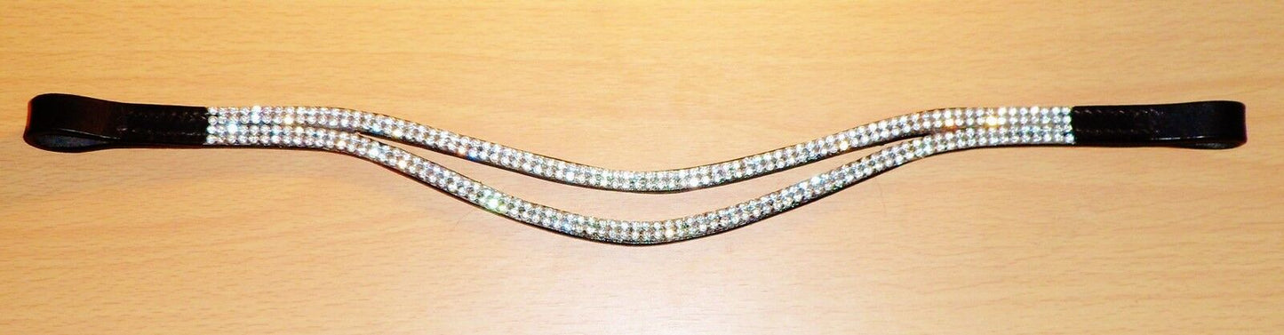 New Designer sparky smiley * silver * Crystal Browband cob Size 15" Black SALE