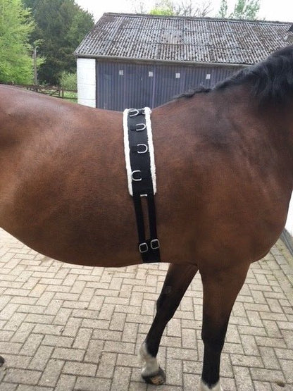 Synthetic Fleece PAD LUNGE BREAKING TRAINING ROLLER + adjustable girth BLACK F/C