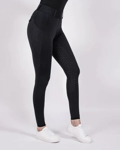 FLOUI ACTIVE LEGGINGS  FULL SEAT ,BLACK, UK 8  EU 36  (LOUI)
