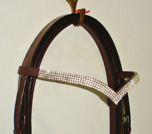 New Designer Ve 4 rows Clear Crystal Browband Great Gift Idea on *offer* Brown