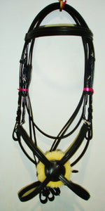 NUOVO Deluxe messicano Grackle,Figura di 8 CAPEZZINA BRIGLIA SENZA reins- Nero (