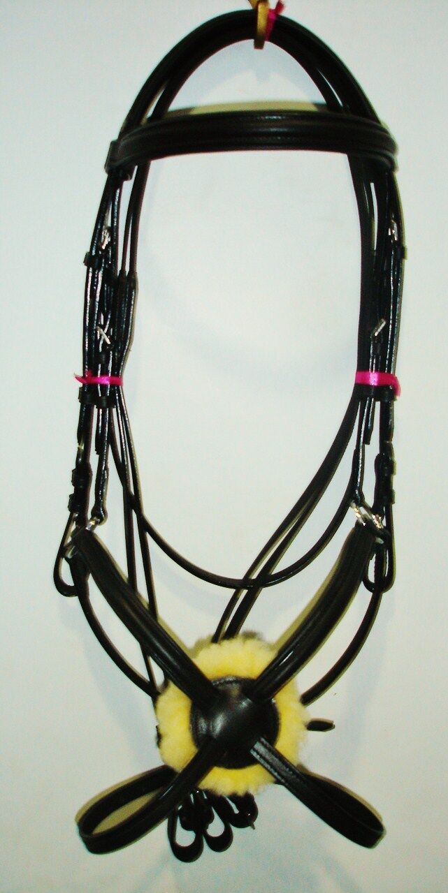NUOVO Deluxe messicano Grackle,Figura di 8 CAPEZZINA BRIGLIA SENZA reins- Nero (