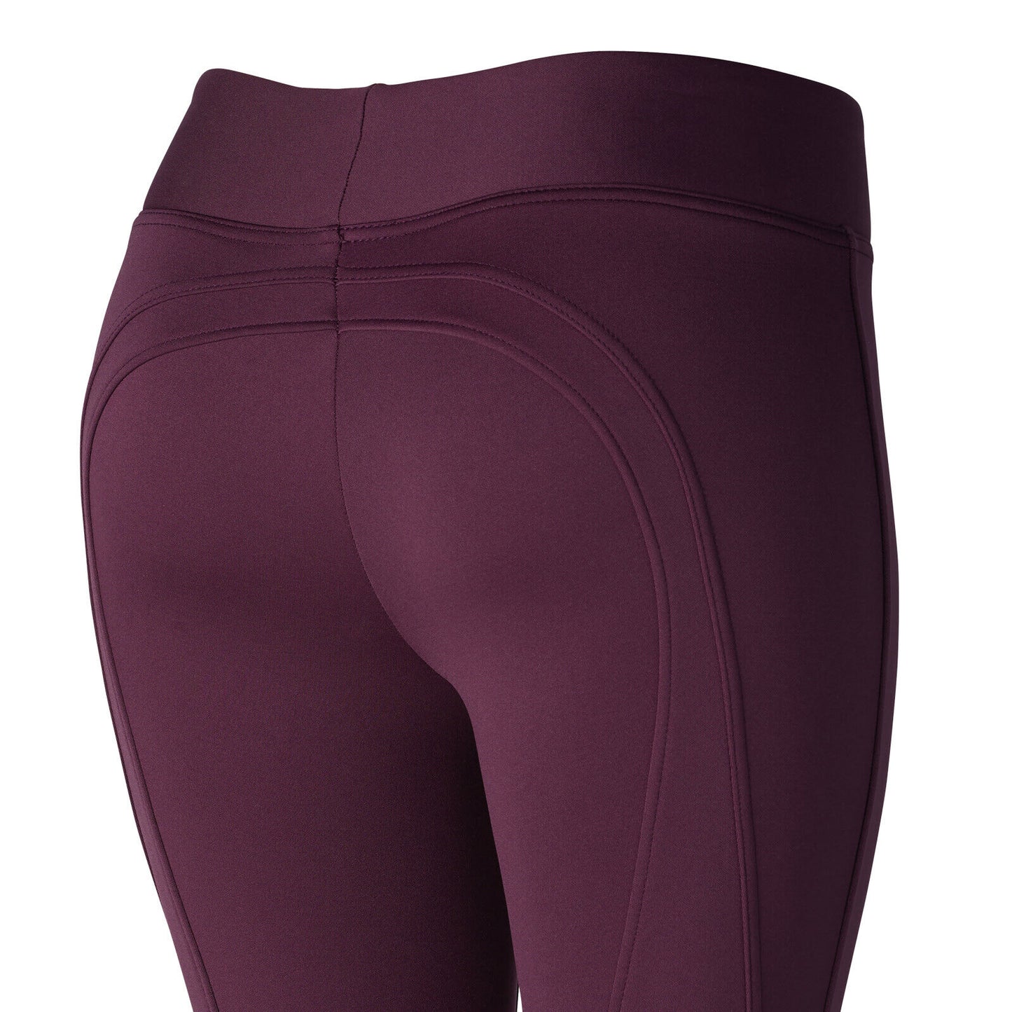 Horze Active Womens Winter Silicone Knee Patch Tights - BURGUNDY ,(36630)