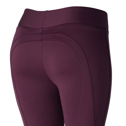Horze Active Womens Winter Silicone Knee Patch Tights - BURGUNDY ,(36630)