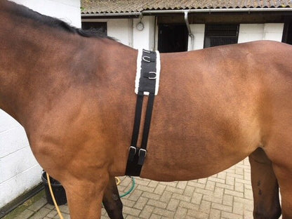 Synthetic Fleece PAD LUNGE BREAKING TRAINING ROLLER + adjustable girth BLACK F/C