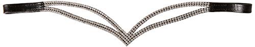 CWELL EQUINE V split Clear Crystal Browband Choice of 4 sizes BLACK
