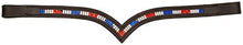 Load image into Gallery viewer, Cwel Equine New Designer (V) Shaped 2 Row *Team GB* Crystal Browband BROWN FULL/COB
