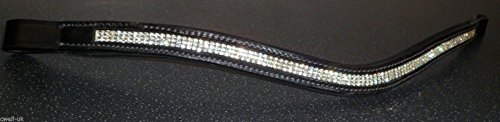 Cwell Equine 3 ROWS (U) shape ** silver ** CRYSTAL BROWBAND Black F/C/P/XF