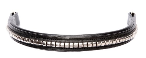 Cwell Equine Browband Silver Clincher Great Quality hand made Black/Brown