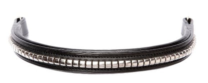 Cwell Equine Browband Silver Clincher Great Quality hand made Black/Brown