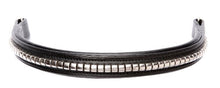 Load image into Gallery viewer, Cwell Equine Browband Silver Clincher Great Quality hand made Black/Brown
