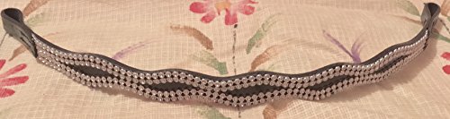 Cwell Equine Designer Crystal Patent Leather Clear/Black Browband F/C/P Black Leather