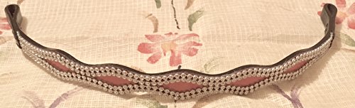 Cwell Equine Designer Crystal Patent Leather ClearRed Browband F/C/P Black Leather