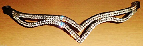 Cwell Equine Designer Ve Clear Crystal Browband Great Gift Idea Unique design Triple split Eye Shape