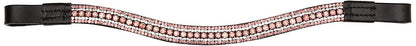 Cwell Equine Dressage Crystal Bling 5 Rows crystal Browband Pink crystal Rhinestones sparkly Black