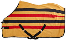 Load image into Gallery viewer, Cwell Equine FLEECE HORSE RUG cooler stable travel show NEWMARKET STRIPE

