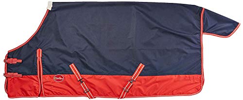 Cwell Equine LightWeight NAVY/RED turnout rug rain sheet no fill 600 Denier Waterproof