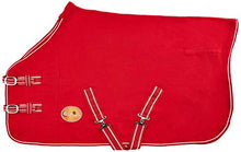 Load image into Gallery viewer, Cwell Equine NEW HORSE COB PONY RED SHOW TRAVEL FLEECE RUG 3&#039;6&quot;-6&#039;9&quot; stable cooler choice of Sizes
