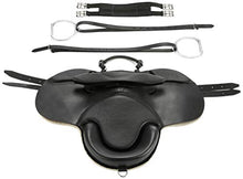 Load image into Gallery viewer, Cwell Equine NEW Leather TREELESS FELT PADDED Shetland Pony CUB SADDLE CHOICE OF SIZES BLACK
