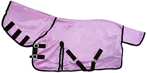 Cwell Equine NEW MINI/SHETLAND/PONY FLY RUG SOFT MESH ATTACHED NECK COVER PURPLE/LILLAC 3'6-4'9&quot;