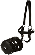 Load image into Gallery viewer, Cwell Equine NEW Nylon GRAZING MUZZLE Horse COB Or Pony Grass Muzzle All Sizes BLACK

