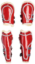 Load image into Gallery viewer, Cwell Equine New Bling Tendon &amp; Fetlock Boots Sparkly Diamante on Patent Leather RED

