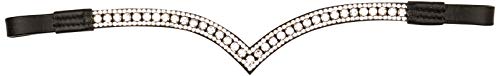 Cwell Equine New Designer Bling V 3 Rows Sparkly Clear crystals Browband Black F/C/P