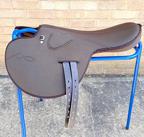 Cwell Equine New Full Tree Exercise Race Horse Synthetic saddle choice of colors Black Brown 18&quot;
