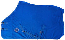 Load image into Gallery viewer, Cwell Equine New HORSE COB PONY SHOW TRAVEL FLEECE RUG stable cooler choice of sizes Royal Blue
