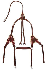 Cwell Equine New Leather 5 Point Breastplate + Martingale CHERRY Brown, XFull/Full/Cob/Pony